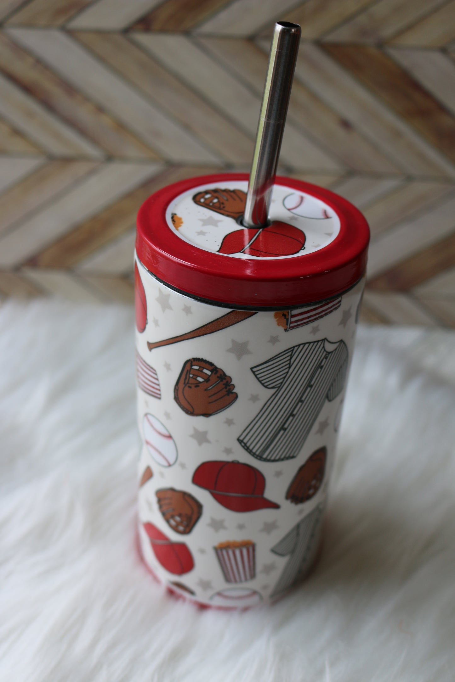 16 oz Baseball themed Stainless Steal Tumbler