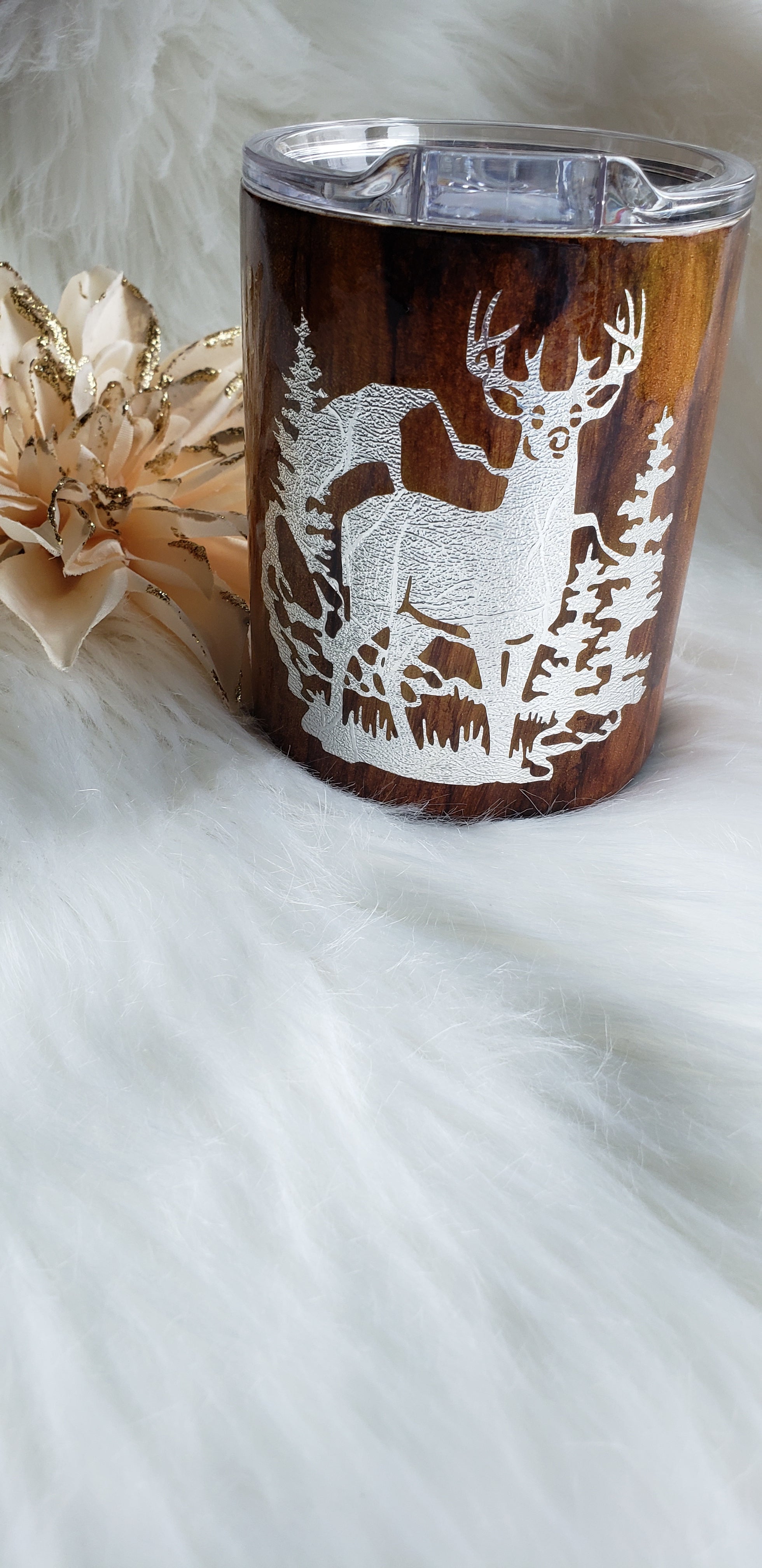 Wood Grain + Deer Silhouette} Tumbler – The Freckled Clover, LLC