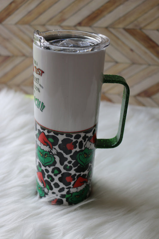 20 oz "Green Guy" Stainless Steal Tumbler with a handle