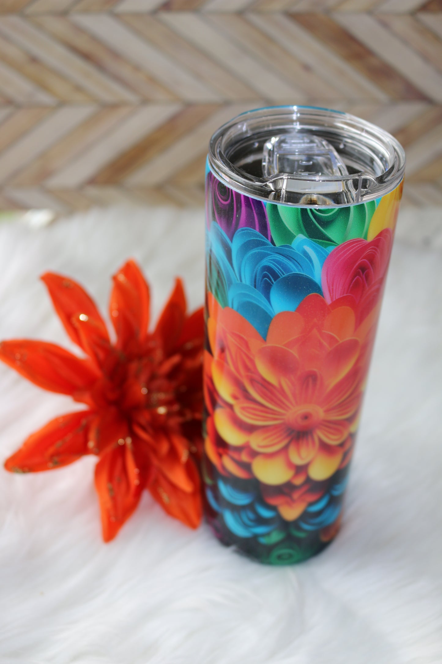 20 oz 3D Floral Stainless Steal Tumbler